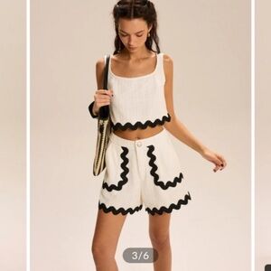 Commense White and Black Women's Shorts